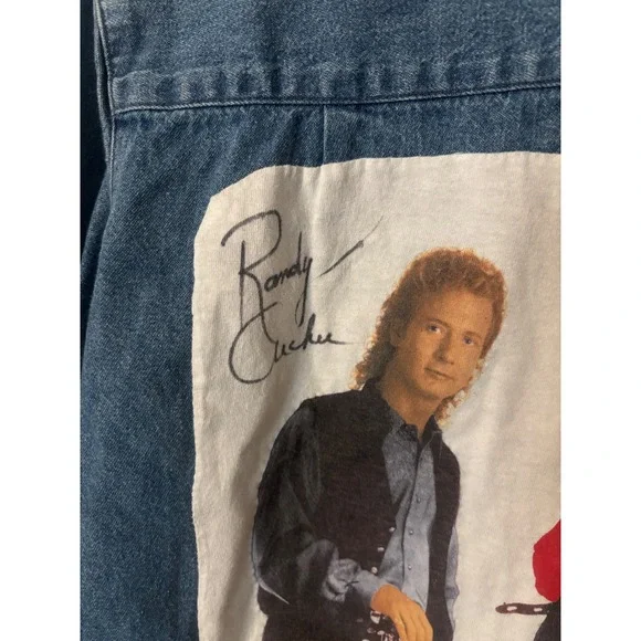 Vintage 1994 Archer Park Randy Travis & Clint Black Denim Jacket - Picture 5 of 9